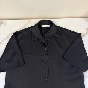 Abercrombie & Fitch Silk  Black Button Down Shirt